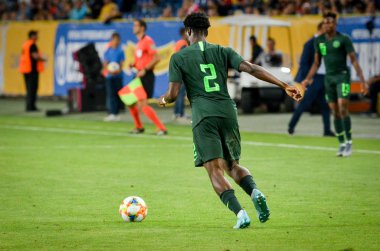 DNIPRO, UKRAINE - September 10, 2019: Ola Aina player during the friendly match between national team Ukraine against Nigeria national team, Ukraine