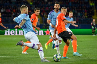 KHARKIV, UKRAINE - September 18, 2019: Nicolas Otamendi player during the UEFA Champions League match between Shakhtar Donetsk vs Manchester City (England), Ukraine