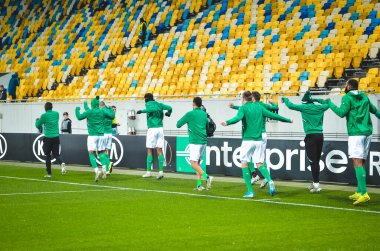 LVIV, UKRAINE - November 07, 2019:  AS Saint Etienne training session during the UEFA Europa League match between Alexandria (Ukraine) vs AS Saint Etienne (France), Ukraine