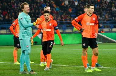 KHARKIV, UKRAINE - December 11, 2019: Shakhtar  player during the UEFA Champions League match between Shakhtar vs Atalanta Bergamasca Calcio BC (Italy), Ukraine