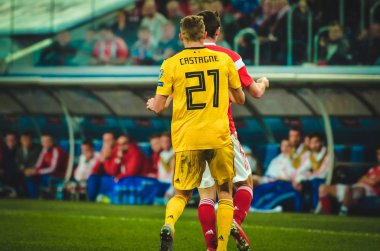 SAINT-PETERSBURG, RUSSIA - November 16, 2019: Timothy Castagne player during UEFA EURO 2020 qualifying match between national team Russia against Belgium national team, Russia