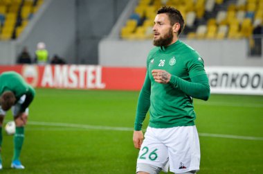 LVIV, UKRAINE - November 07, 2019: Mathieu Debuchy player during the UEFA Europa League match between Alexandria (Ukraine) vs AS Saint Etienne (France), Ukraine