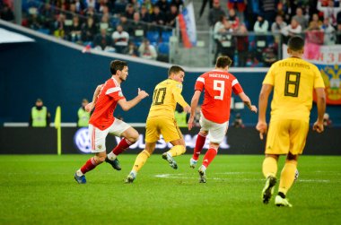 SAINT-PETERSBURG, RUSSIA - November 16, 2019: Eden Hazard player during UEFA EURO 2020 qualifying match between national team Russia against Belgium national team, Russia