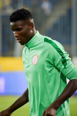 DNIPRO, UKRAINE - September 10, 2019: Paul Onuachu player during the friendly match between national team Ukraine against Nigeria national team, Ukraine