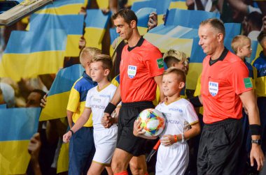 DNIPRO, UKRAINE - September 10, 2019: Referee Paolo Valeri during the friendly match between national team Ukraine against Nigeria national team, Ukraine
