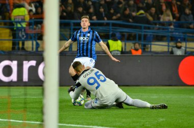 KHARKIV, UKRAINE - December 11, 2019: Pierluigi Gollini player during the UEFA Champions League match between Shakhtar vs Atalanta Bergamasca Calcio BC (Italy), Ukraine