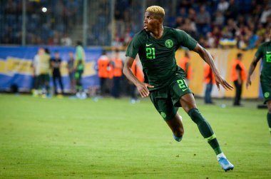 DNIPRO, UKRAINE - September 10, 2019: Victor Osimhen player during the friendly match between national team Ukraine against Nigeria national team, Ukraine
