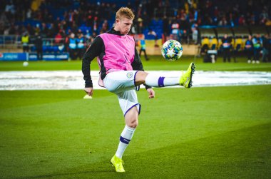 KHARKIV, UKRAINE - September 18, 2019: Kevin De Bruyne during the UEFA Champions League match between Shakhtar Donetsk vs Manchester City (England), Ukraine