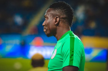 DNIPRO, UKRAINE - September 10, 2019: Oghenekaro Etebo player during the friendly match between national team Ukraine against Nigeria national team, Ukraine