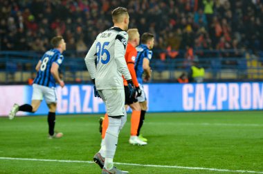 KHARKIV, UKRAINE - December 11, 2019: Pierluigi Gollini player during the UEFA Champions League match between Shakhtar vs Atalanta Bergamasca Calcio BC (Italy), Ukraine