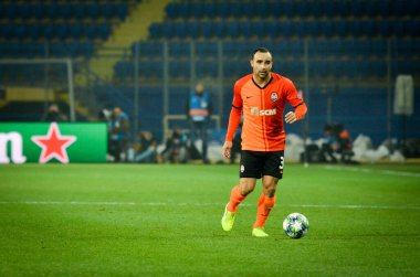 KHARKIV, UKRAINE - December 11, 2019: Ismaily player during the UEFA Champions League match between Shakhtar vs Atalanta Bergamasca Calcio BC (Italy), Ukraine