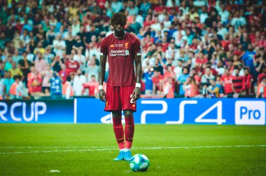 Istanbul, Turkey - August 14, 2019: Tammy Abraham player during the UEFA Super Cup Finals match between Liverpool and Chelsea at Vodafone Park in Vodafone Arena, Turkey