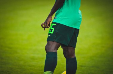 DNIPRO, UKRAINE - September 10, 2019:  Moses Simon player during the friendly match between national team Ukraine against Nigeria national team, Ukraine