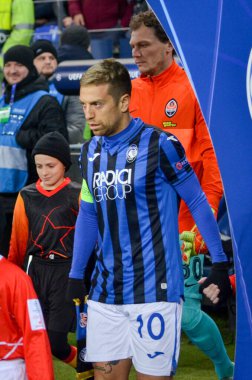 KHARKIV, UKRAINE - December 11, 2019: Papu Gomez player during the UEFA Champions League match between Shakhtar vs Atalanta Bergamasca Calcio BC (Italy), Ukraine