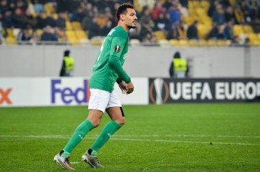 LVIV, UKRAINE - November 07, 2019: Timothee Kolodziejczak player during the UEFA Europa League match between Alexandria (Ukraine) vs AS Saint Etienne (France), Ukraine