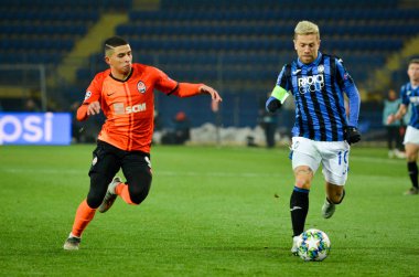 KHARKIV, UKRAINE - December 11, 2019: Papu Gomez player during the UEFA Champions League match between Shakhtar vs Atalanta Bergamasca Calcio BC (Italy), Ukraine