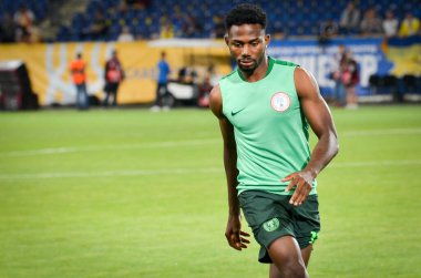 DNIPRO, UKRAINE - September 10, 2019: Football player during the friendly match between national team Ukraine against Nigeria national team, Ukraine