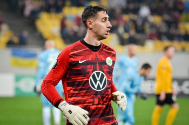 Lviv, Ukrayna - 28 Kasım 2019: Uefa Avrupa Ligi (Ukrayna) - Wolfsburg (Almanya), Ukrayna