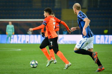 KHARKIV, UKRAINE - December 11, 2019: Andrea Masiello player during the UEFA Champions League match between Shakhtar vs Atalanta Bergamasca Calcio BC (Italy), Ukraine
