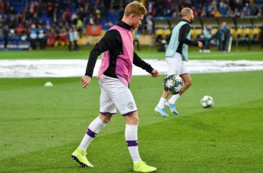 KHARKIV, UKRAINE - September 18, 2019: Kevin De Bruyne during the UEFA Champions League match between Shakhtar Donetsk vs Manchester City (England), Ukraine
