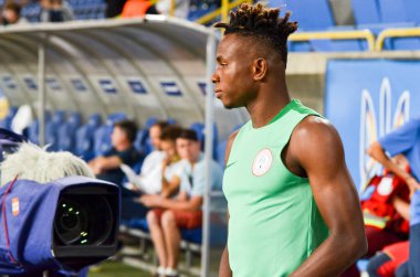 DNIPRO, UKRAINE - September 10, 2019: Football player during the friendly match between national team Ukraine against Nigeria national team, Ukraine