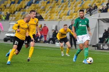 LVIV, UKRAINE - November 07, 2019: Denis Bouanga player during the UEFA Europa League match between Alexandria (Ukraine) vs AS Saint Etienne (France), Ukraine