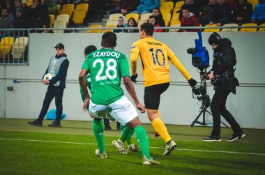 LVIV, UKRAINE - November 07, 2019:  Zaydou Youssouf player during the UEFA Europa League match between Alexandria (Ukraine) vs AS Saint Etienne (France), Ukraine