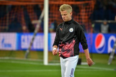 KHARKIV, UKRAINE - September 18, 2019: Oleksandr Zinchenko player during the UEFA Champions League match between Shakhtar Donetsk vs Manchester City (England), Ukraine
