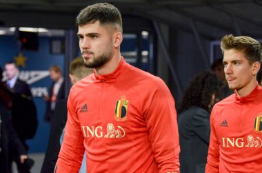 SAINT-PETERSBURG, RUSSIA - November 16, 2019: Football player during UEFA EURO 2020 qualifying match between national team Russia against Belgium national team, Russia