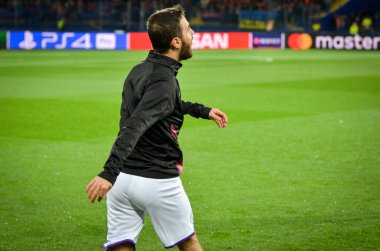 KHARKIV, UKRAINE - September 18, 2019: Football player during the UEFA Champions League match between Shakhtar Donetsk vs Manchester City (England), Ukraine