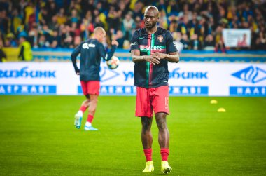 Kyiv, Ukrayna - 14 Ekim 2019: Uefa Euro 2020 ön eleme karşılaşmasında Ukrayna milli takımı Ukrayna ile Ukrayna milli takımı arasında oynanan karşılaşmada Danilo Pereira oyuncusu