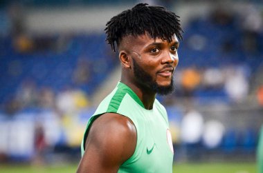 DNIPRO, UKRAINE - September 10, 2019: Chidozie Awaziem during the friendly match between national team Ukraine against Nigeria national team, Ukraine