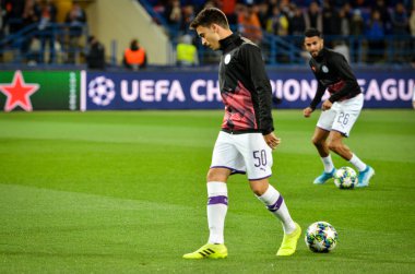KHARKIV, UKRAINE - September 18, 2019: Eric Garcia player during the UEFA Champions League match between Shakhtar Donetsk vs Manchester City (England), Ukraine