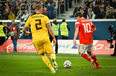 SAINT-PETERSBURG, RUSSIA - November 16, 2019:  Toby Alderweireld player during UEFA EURO 2020 qualifying match between national team Russia against Belgium national team, Russia