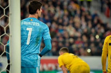 SAINT-PETERSBURG, RUSSIA - November 16, 2019: Thibaut Courtois player during UEFA EURO 2020 qualifying match between national team Russia against Belgium national team, Russia