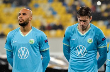 Lviv, Ukrayna - 28 Kasım 2019: Uefa Avrupa Ligi maçında Wout Weghorst oyuncusu Alexandria (Ukrayna) - Wolfsburg (Almanya), Ukrayna