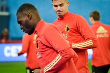 SAINT-PETERSBURG, RUSSIA - November 16, 2019: Belgium national football team training session during UEFA EURO 2020 qualifying match between Russia against Belgium, Russia