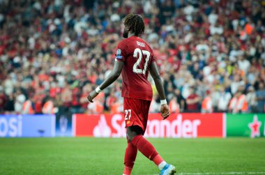 Istanbul, Turkey - August 14, 2019: Tammy Abraham player during the UEFA Super Cup Finals match between Liverpool and Chelsea at Vodafone Park in Vodafone Arena, Turkey
