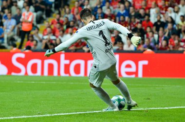 Istanbul, Turkey - August 14, 2019: Kepa Arrizabalaga during the UEFA Super Cup Finals match between Liverpool and Chelsea at Vodafone Park in Vodafone Arena, Turkey