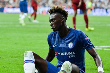 Istanbul, Turkey - August 14, 2019: Tammy Abraham during the UEFA Super Cup Finals match between Liverpool and Chelsea at Vodafone Park in Vodafone Arena, Turkey