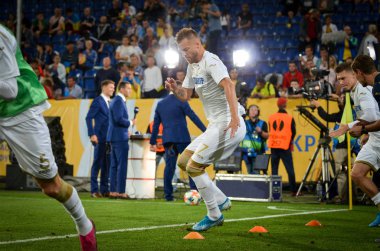 DNIPRO, UKRAINE - September 10, 2019: Andrii Yarmolenko player during the friendly match between national team Ukraine against Nigeria national team, Ukraine