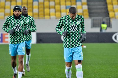 Lviv, Ukrayna - 28 Kasım 2019: Uefa Avrupa Ligi karşılaşmasında Woldria - Wolfsburg (Almanya), Ukrayna