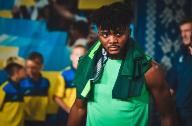 DNIPRO, UKRAINE - September 10, 2019: Chidozie Awaziem during the friendly match between national team Ukraine against Nigeria national team, Ukraine