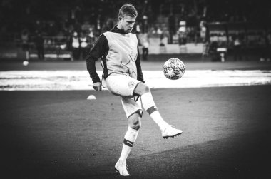 KHARKIV, UKRAINE - September 18, 2019: Kevin De Bruyne during the UEFA Champions League match between Shakhtar Donetsk vs Manchester City (England), Ukraine