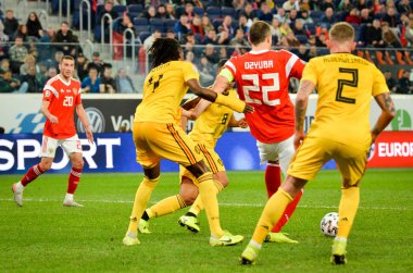 SAINT-PETERSBURG, RUSSIA - November 16, 2019: Dedryck Boyata player during UEFA EURO 2020 qualifying match between national team Russia against Belgium national team, Russia