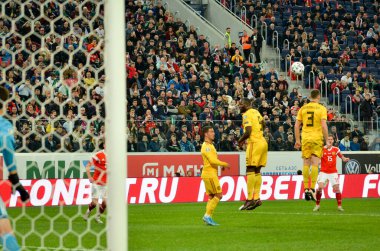 SAINT-PETERSBURG, RUSSIA - November 16, 2019:  Aleksey Miranchuk player during UEFA EURO 2020 qualifying match between national team Russia against Belgium national team, Russia