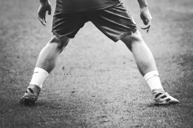 İstanbul, Türkiye - 14 Ağustos 2019: Türkiye 'nin Vodafone Arena kentindeki Vodafone Park' ta kimliği belirsiz futbolcuların futbol antrenmanı