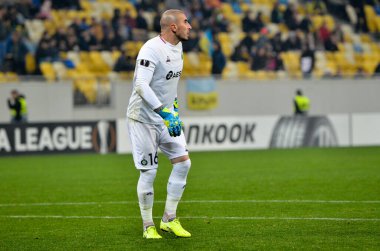 LVIV, UKRAINE - November 07, 2019: Stephane Ruffier player during the UEFA Europa League match between Alexandria (Ukraine) vs AS Saint Etienne (France), Ukraine