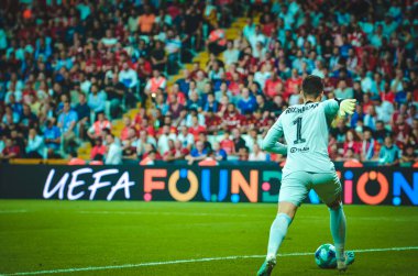 Istanbul, Turkey - August 14, 2019: Kepa Arrizabalaga during the UEFA Super Cup Finals match between Liverpool and Chelsea at Vodafone Park in Vodafone Arena, Turkey
