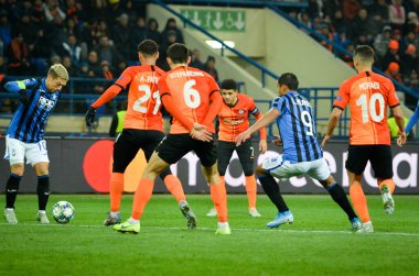KHARKIV, UKRAINE - December 11, 2019: Luis Muriel player during the UEFA Champions League match between Shakhtar vs Atalanta Bergamasca Calcio BC (Italy), Ukraine